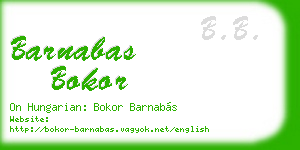 barnabas bokor business card